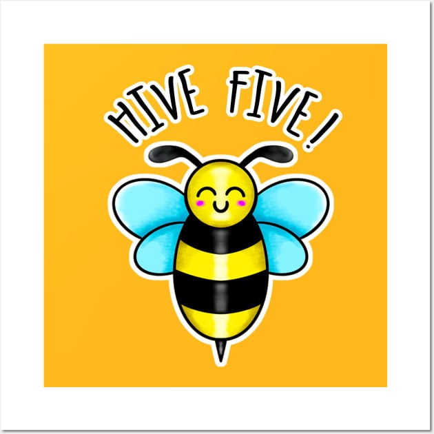 Kawaii Bee Hive Five Wall Art by bolincradleyart